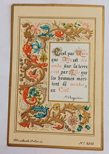 Ancienne image pieuse - , souvenir