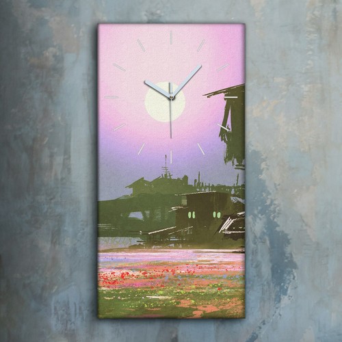 Horloge murale sur - toile, 30x60