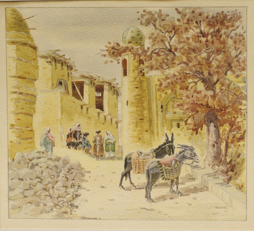 Aquarelle orientaliste vers