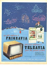 PUBLICITE ADVERTISING 124  1956  TELEAVIA & FRIGEAVIA  téléviseur et  frigidaire