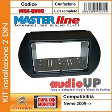 Cadre D'Autoradio 2 din Adaptateur Citroen Nemo 2009 IN Avant Deux Gris Foncé