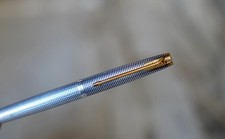 STYLO PLUME PARKER 75 ARGENT MASSIF 925 FLAT TOP - PLUME EN OR MASSIF 14 CARATS