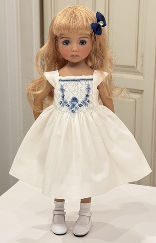 Boneka hand smocked dress blue - boneka,