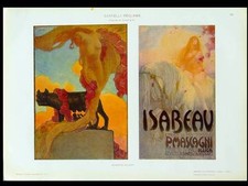 AFFICHES, OPÉRA ISABEAU MASCAGNI - PHOTOLITHOGRAPHIE 1910 - GIUSEPPE PALANTI, 