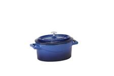 Mini cocotte ovale bleu en