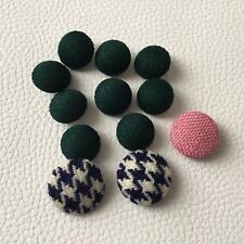 Lot 12 Boutons EXPEDIT Anciens En Tissu 1950 Buttons Haute Couture