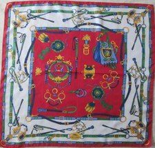 -Foulard LONGCHAMP soie  TBEG  vintage  Scarf  86 x 88 cm