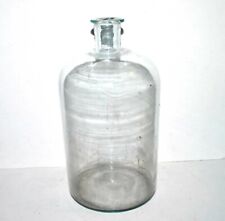 Bouteille bonbonne apothicaire en verre soufflé bleuté -  Flacon Pharmacie 28cm