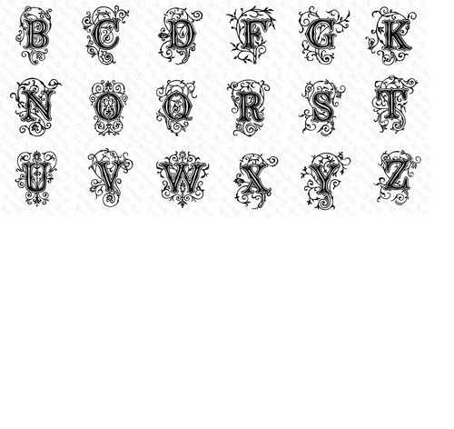 Tampon alphabet arabesque - arabesque, en