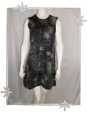 = - Robe Chasuble Laine Bouillie Noir Gris Indies Taille 2 - 36 / 38