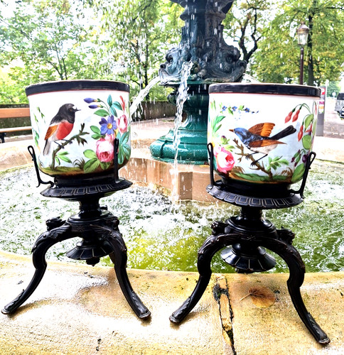 Paire cache pots porcelaine - paire,