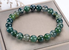 Bracelet de perles agate Mousse, sur mesure pour Homme, Femme ou Enfant