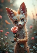 Photo A4 fennec mignon tenant