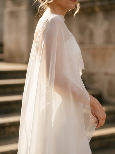 Bridal chiffon shawl wrap - bridal,