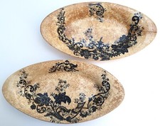 2 RAVIERS PLATS DE SERVICE TERRE DE FER  VERMONT & BLANCHET 12 AVENUE DE L'OPÉRA