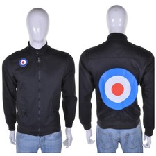 Veste Harrington À Motif Cible Vintage En Tartan Noir Doublée Pour Scooter