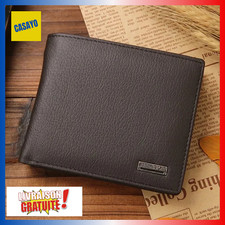 Portefeuille Homme Cuir Véritable Noir/Marron Compact Premium  