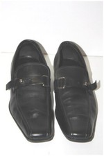 PRADA Mocassins Loafer Tout Cuir Noir Bouts Carrés T 7.5/41.5 TBE