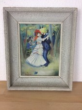 Peinture sur bois La Danse à Bougival d'après Renoir reproduction ancienne