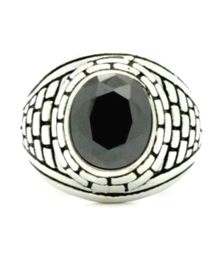 Ring hommes noir acier - ring,