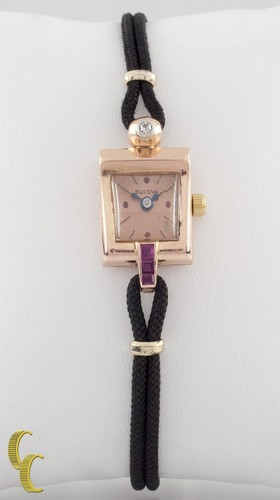14k rose bulova montre - 14k,