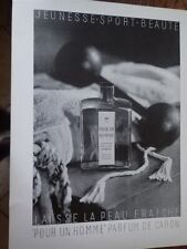 CARON parfum POUR UN HOMME + DAUM + TURMIX pub papier FRANCE ILLUSTRATION 1952