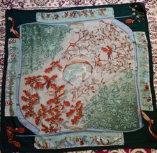 Foulard Hermès Neige d’antan / cachemire et soie taille 90