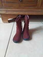 Bottines fille Vertbaudet en 24 Cuir Bordeaux Boots chaussures neuf étiquette