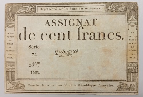 Billet assignat cent - de,