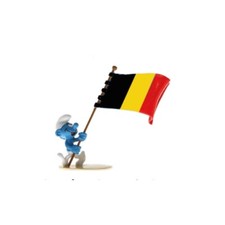 Figurine Le Schtroumpf porte-drapeau Belge - PEYO - Pixi - 06470