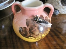 Vase à anses en céramique émaillée cigale Provence signée ( Vallauris XXème.)