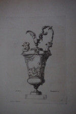 PEQUEGNOT (1819-1878) GRAVURE XIX° ORNEMENT VERSAILLES VASE ANTIQUE BAROQUE H