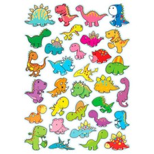 Gommettes illustrées dinosaures 2 planches 64 pièces
