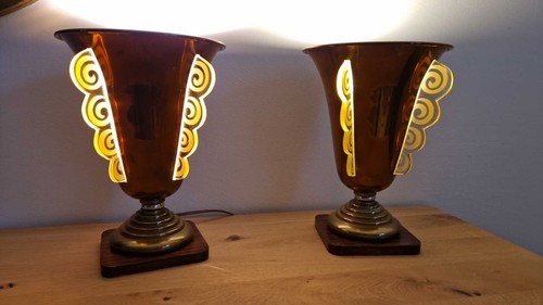 Paire lampes art déco - art,