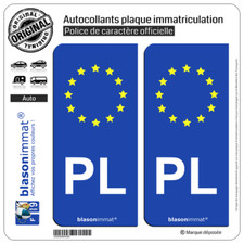 2 Stickers autocollant plaque