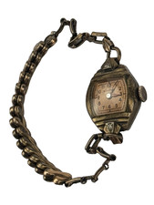 Bracelet montre-bracelet Benrus 18,43 mm argent plaqué or réparation manuelle...