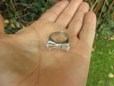 ANCIENNE GRANDE BAGUE  NOEUD PAPILLON  EN ARGENT MASSIF  POINCON 925