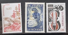 FRANCE 2072/2077/2079 METIERS D'ART GASTRONOMIE BRODERIE LUTHERIE NEUF**