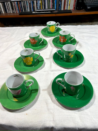 Service café faïence peint