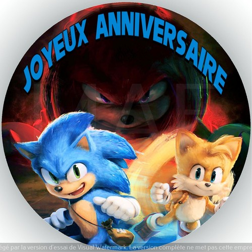 Sonic décoration gâteau - sonic.,