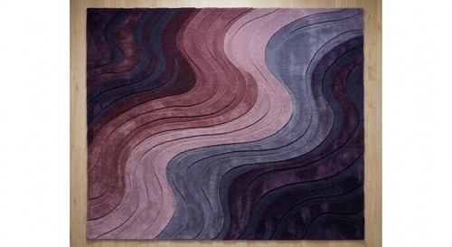 Tapis touffeté ondulé prune
