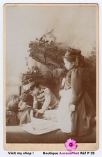 ENFANTS COSTUMÉS EN MILITAIRES & CANTINIÈRE, SCÈNE DE GENRE, CDV CABINET -P29