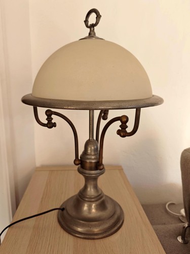Ancienne lampe étain - , et