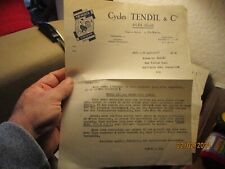 Ancienne Facture Papier a entète Ancien Vélo CYCLES TENDIL & Cie ALES Gard 1937