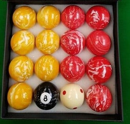 Billes billard marbré - billard, 2"