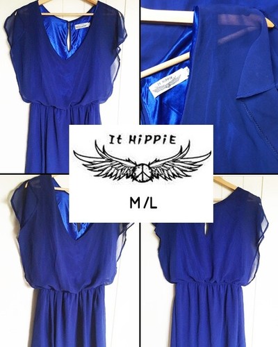 Robe voile bleu intense - , it