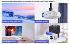 Vidéoprojecteur 5G WiFi Bluetooth Full HD 1080P, 12000 Lumens WiMiUS 4K