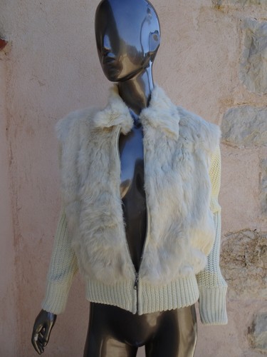 Veste tricot fourrure - tricot, en