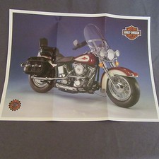 193C Dépliant 27 X 20 Franklin Mint Harley Davidson Softail Firefighter