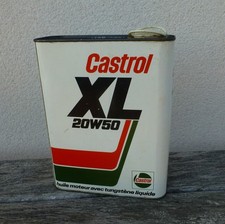 ancien bidon CASTROL XL 20W50 HUILE MOTEUR OIL CAN DECO GARAGE AUTOMOBILIA